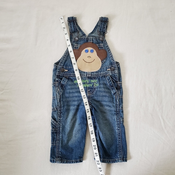 Oshkosh Denim Monkey Overalls Custom Applique 6 Months - Picture 5 of 9